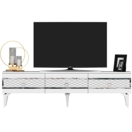 Έπιπλο Τηλεόρασης Ipek 475OLV2708 180x29,6x44,6cm White-Silver