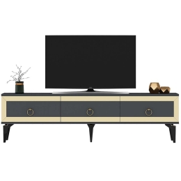 Έπιπλο Τηλεόρασης Ponny 475OLV2718 180x29,6x44,6cm Anthracite-Gold