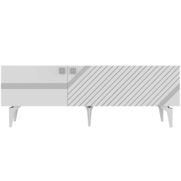 Έπιπλο Τηλεόρασης Iris 475OLV2729 150x30x49cm White-Silver