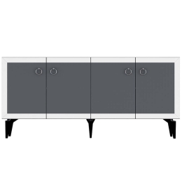 Μπουφές Selen 475OLV2751 150x40x79cm Anthracite-White Μοριοσανίδα, Μελαμίνη