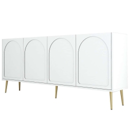 Μπουφές Lyon 845HCT5527 180x35x80cm White Μοριοσανίδα, Μελαμίνη
