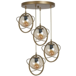 Φωτιστικό Οροφής Nepal 846STL1674 Φ35x70cm 4xE27 40W Gold Opviq