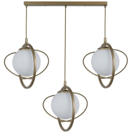 Φωτιστικό Οροφής - Ράγα Nepal 846STL1683 55x25x70cm 3xE27 40W Gold-White Opviq