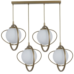 Φωτιστικό Οροφής - Ράγα Nepal 846STL1684 65x25x70cm 4xE27 40W Gold-White Opviq