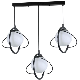 Φωτιστικό Οροφής - Ράγα Nepal 846STL1690 55x25x70cm 3xE27 40W Black-White Opviq