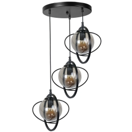 Φωτιστικό Οροφής Nepal 846STL1694 Φ30x70cm 3xE27 40W Black Opviq