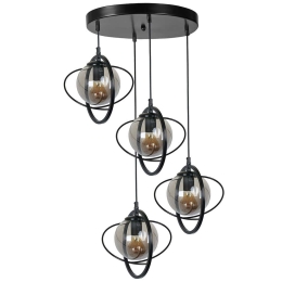 Φωτιστικό Οροφής Nepal 846STL1695 Φ35x70cm 4xE27 40W Black Opviq