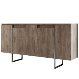 Μπουφές Luxe 618BLY1303 160x35x80cm Walnut-Silver