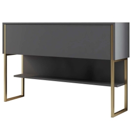 Κονσόλα Luxe 618BLY1401 120x30x80cm Gold-Anthracite Μοριοσανίδα, Μέταλλο