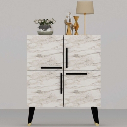 Μπουφές Makro 475OLV1763 70x35x90cm Marble Effect Beige Μοριοσανίδα, Μελαμίνη