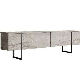 Έπιπλο Τηλεόρασης Luxe 618BLY1253 180x30x50cm Travertine Beige-Black