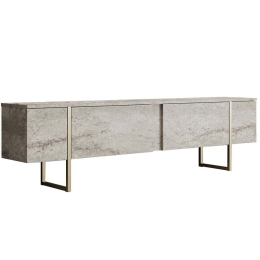 Έπιπλο Τηλεόρασης Luxe 618BLY1254 180x30x50cm Travertine Beige-Gold