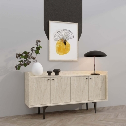 Μπουφές Navi 393MRD1512 150x40x80cm Travertine Beige Μοριοσανίδα, Μελαμίνη