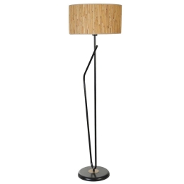Φωτιστικό Δαπέδου Alfa 534LUN4473 Φ45x155 cm E27 40W Natural-Black Opviq