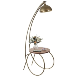 Φωτιστικό Δαπέδου - Τραπεζάκι Guler 534LUN4556 35x64x165cm E27 40W Gold-Walnut Opviq