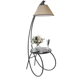 Φωτιστικό Δαπέδου - Τραπεζάκι Guler 534LUN4607 35x64x165cm E27 40W Black-Cream Opviq