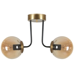 Φωτιστικό Οροφής - Πλαφονιέρα Pablo 846STL5148 40x30cm 2xE27 40W Black-Gold Opviq