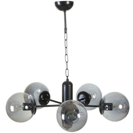 Φωτιστικό Οροφής Bankok 846STL5184 Φ45x70cm 5xE27 40W Black Opviq