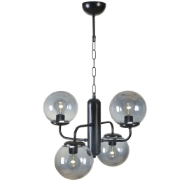 Φωτιστικό Οροφής Pekin 846STL5185 Φ45x70cm 4xE27 40W Black Opviq