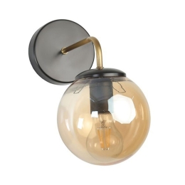 Φωτιστικό Τοίχου - Απλίκα Pablo 846STL4124 15x30x25cm 1xE27 40W Black-Amber Opviq