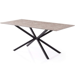 Τραπέζι Nox 974NMB2215 180x90x79cm Stone Effect Grey Mdf,Μέταλλο
