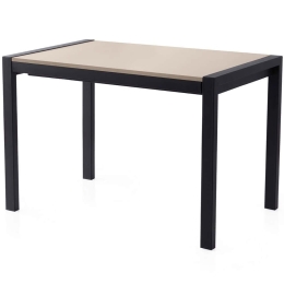 Τραπέζι Επεκτεινόμενο Silva 974NMB2221 120/187x74x75cm Light Mocha-Black Μοριοσανίδα, Μέταλλο