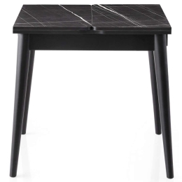 Τραπέζι Επεκτεινόμενο Totem 974NMB2222 80/160x80x75cm Marble Effect Black Μοριοσανίδα, Μέταλλο