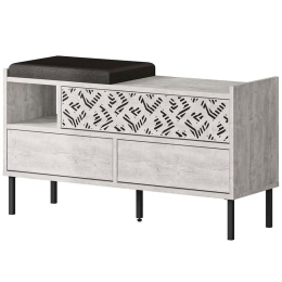 Παπουτσοθήκη - Σκαμπό Heaton 855DTE5178 111x37x56,5cm White Μοριοσανίδα, Μέταλλο