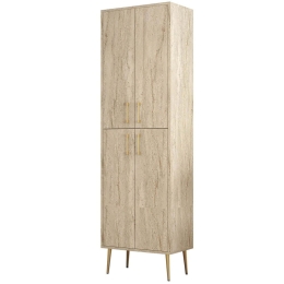 Στήλη Μπάνιου Berlin 845HCT5598 60x35x200cm Travertine Beige Μοριοσανίδα, Μελαμίνη