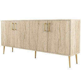 Μπουφές Kiev 845HCT5602 180x35x78cm Travertine Beige Μοριοσανίδα, Μελαμίνη