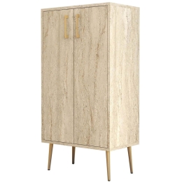 Παπουτσοθήκη Prag 845HCT5611 60x35x111cm Travertine Beige Μοριοσανίδα, Μελαμίνη