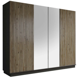 Ντουλάπα Δίφυλλη 787CDL1317 240x66x213cm Pine-Black Δίφυλλη