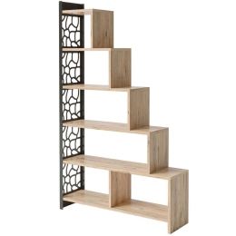 Βιβλιοθήκη 787CDL1506 120x25x145cm Pine-Black