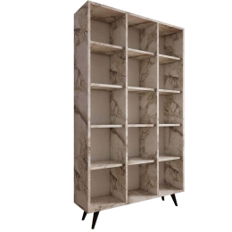 Βιβλιοθήκη Zipa 811MDD3611 100x25x184cm Marble Effect White