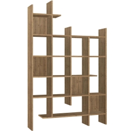 Βιβλιοθήκη Manco 855DTE3697 122x25,5x188cm Dark Oak