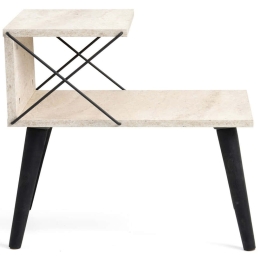 Κομοδίνο Cross 854KLN3317 50x40x55cm Travertine Beige