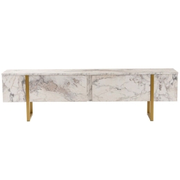 Έπιπλο Τηλεόρασης Serenity 241NRD1307 180x29,5x50cm Marble Effect White-Gold
