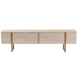 Έπιπλο Τηλεόρασης Serenity 241NRD1308 180x29,5x50cm Travertine Beige-Gold