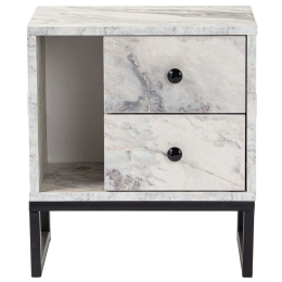 Κομοδίνο Glimmer 241NRD1408 45,2x29,5x50cm Marble Effect White-Black