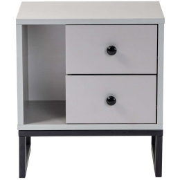 Κομοδίνο Glimmer 241NRD1412 45,2x29,5x50cm Light Grey-Black