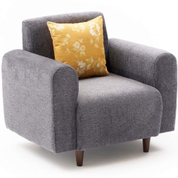 Πολυθρόνα Noya Chenille 825BLC4705 95x70x87cm Grey