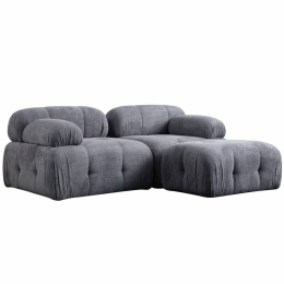Καναπές Γωνιακός Petite 560ARE1258 190x160x75cm Grey