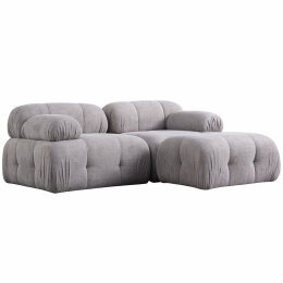 Καναπές Γωνιακός Petite 560ARE1260 190x160x75cm Light Grey