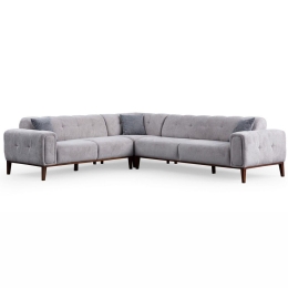 Καναπές Γωνιακός Athena 560ARE1263 300x260x80cm Light Grey