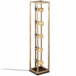 Φωτιστικό Δαπέδου Kafes 521SHN1543 21x21x102cm 5xE27 40W Gold Opviq