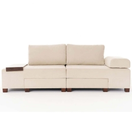 Καναπές - Κρεβάτι Τριθέσιος Perenna Chenille 825BLC4309 233x93x83cm Cream