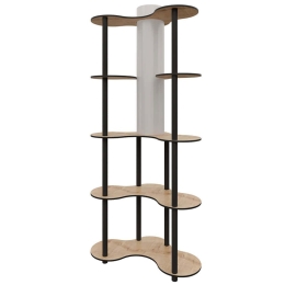 Φωτιστικό Δαπέδου Με Ραφάκια 666PTR1106 65x35x150cm 1xE27 40W Oak Opviq