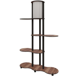 Φωτιστικό Δαπέδου Με Ραφάκια 666PTR1107 72x24x140cm 1xE27 40W Walnut Opviq