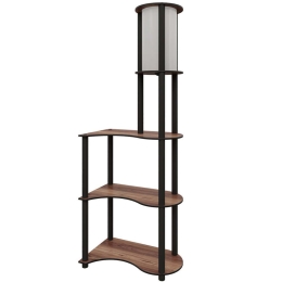 Φωτιστικό Δαπέδου Με Ραφάκια 666PTR1108 50x30x140cm 1xE27 40W Walnut Opviq