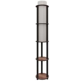 Φωτιστικό Δαπέδου Με Ραφάκια 666PTR1110 24x25x150cm 1xE27 40W Walnut Opviq